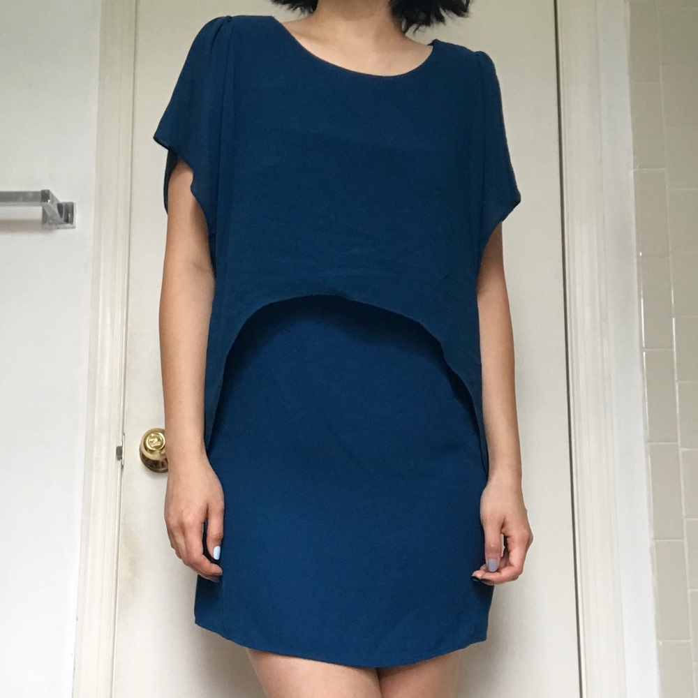 Teal shift dress